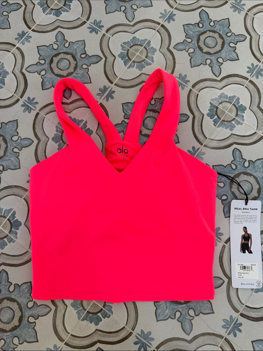 ALO Yoga Real Bra Tank - Neon Coral Pink